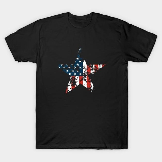 USA Patriotic Star Shaped Flag T-Shirt (Von Creator hochgeladen)