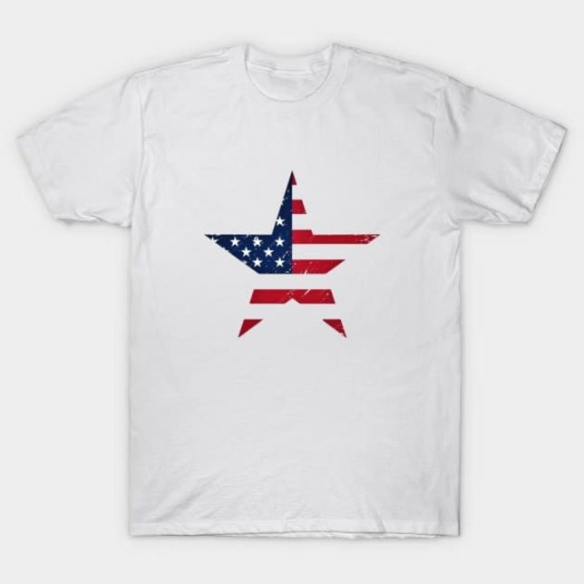 USA Patriotic Star Shaped Flag T-Shirt (Von Creator hochgeladen)