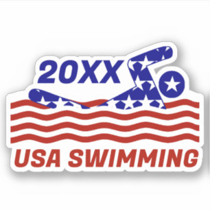 USA Patriotic Swimming Sports Aufkleber