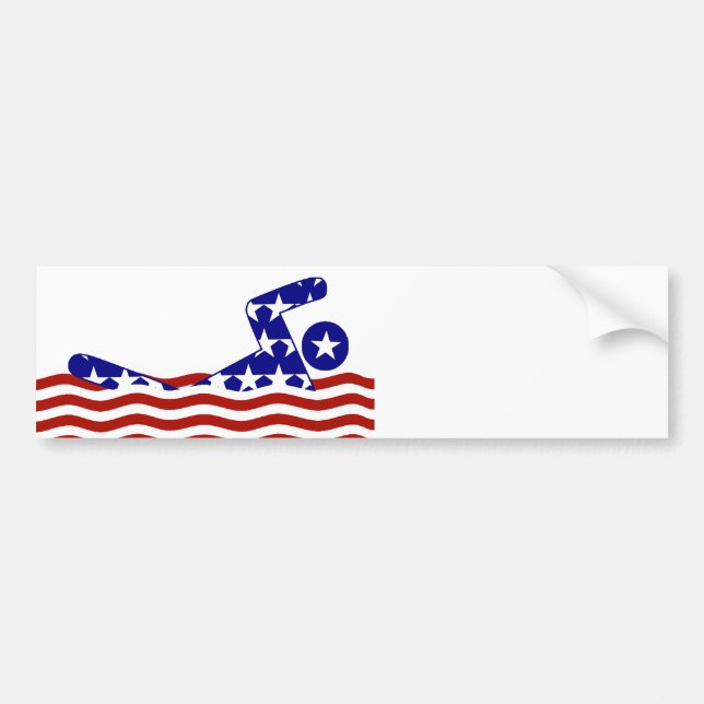 USA Patriotic Swimming Sports Autoaufkleber (Vorne)