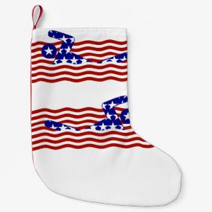 USA Patriotic Swimming Sports Kleiner Weihnachtsstrumpf