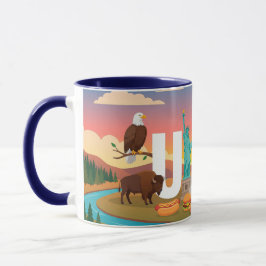 USA Patriotic Travel Coffee Mug Tasse