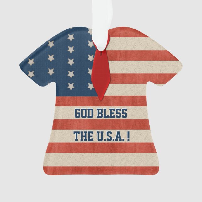 USA Patriotic Ugly Sweater Personalisiert Ornament (Vorderseite)
