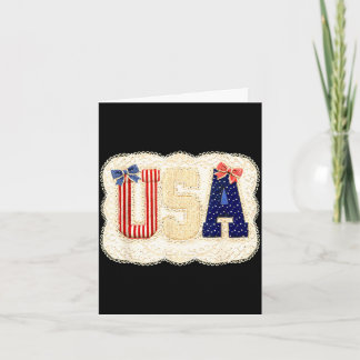 Usa patriotic vintage lace patchwork stars stripes karte