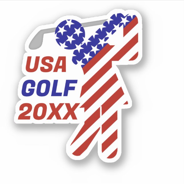 USA Patriotic WOMEN'S GOLF Aufkleber (Vorderseite)