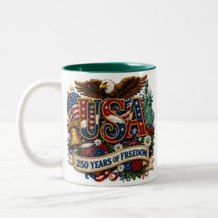 USA Patriotische 250. 4. Juli-Feier Two-T Zweifarbige Tasse