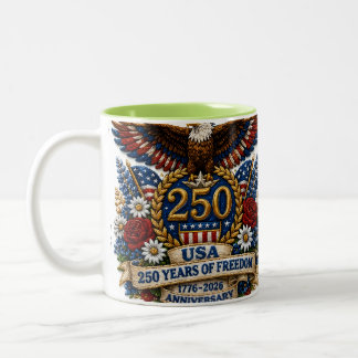 USA Patriotische 250. 4. Juli-Feier Two-T Zweifarbige Tasse