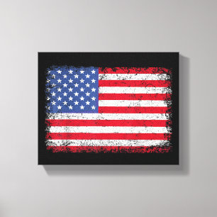 USA Patriotische Amerikanische Flagge Für Männer F Leinwanddruck