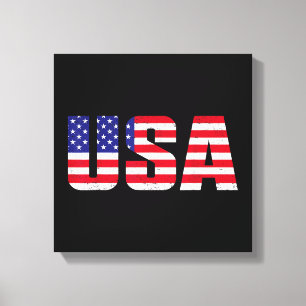 USA Patriotische Amerikanische Flagge Für Männer F Leinwanddruck