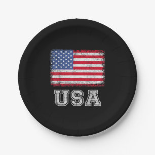 USA Patriotische Amerikanische Flagge Für Männer F Pappteller