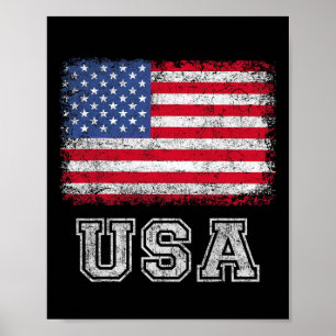 USA Patriotische amerikanische Flagge für Männer F Poster