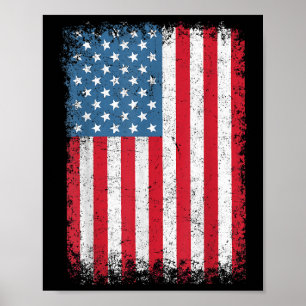 USA Patriotische amerikanische Flagge für Männer F Poster