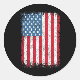 USA Patriotische amerikanische Flagge für Männer F Runder Aufkleber