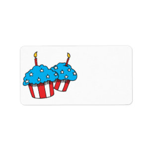 USA-patriotische Cupcakes Adressaufkleber