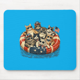 USA patriotische Katzen Pool Float Fourth Of July Mousepad