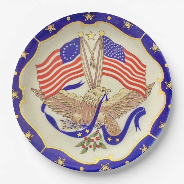 USA Patriotische Parteiplatte Pappteller (Vorderseite)