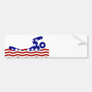 USA Patriotische Schwimmsportarten Autoaufkleber