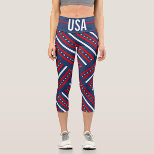 Usa Patriotische US Flagge Capri Leggings