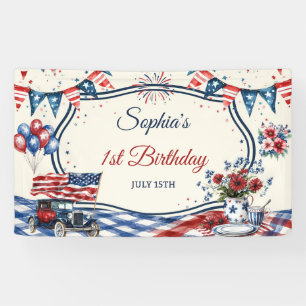 USA Patriotischer 4. Juli Geburtstag Banner