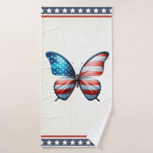 USA/patriotischer 4. Juli Schmetterling Badehandtuch