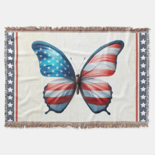 USA/patriotischer 4. Juli Schmetterling Decke