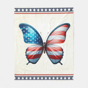 USA/patriotischer 4. Juli Schmetterling Fleecedecke