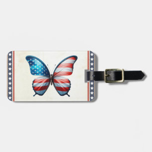 USA/patriotischer 4. Juli Schmetterling Gepäckanhänger