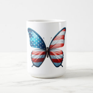 USA/patriotischer 4. Juli Schmetterling Kaffeetasse