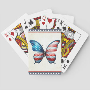 USA/patriotischer 4. Juli Schmetterling Spielkarten