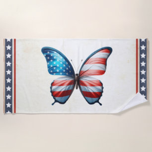 USA/patriotischer 4. Juli Schmetterling Strandtuch