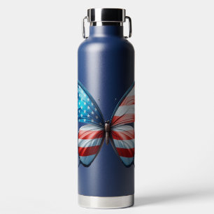 USA/patriotischer 4. Juli Schmetterling Trinkflasche