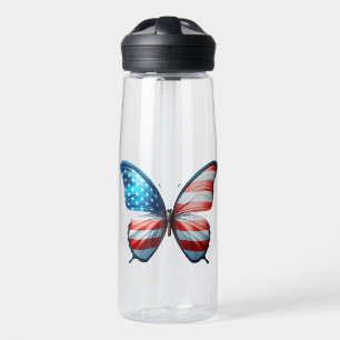 USA/patriotischer 4. Juli Schmetterling Trinkflasche