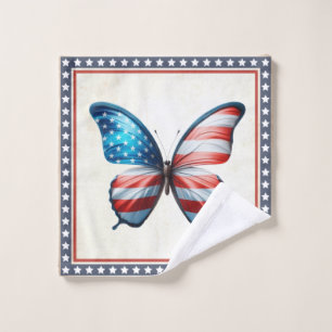 USA/patriotischer 4. Juli Schmetterling Waschlappen