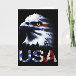 Usa Patriotischer Adlerkopf - 4. Juli Unabhängigke Karte