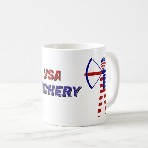 USA Patriotischer Bogenschießen Kaffeetasse