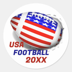 USA Patriotischer Fußball Sport Runder Aufkleber