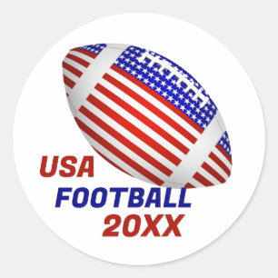 USA Patriotischer Fußball Sport Runder Aufkleber