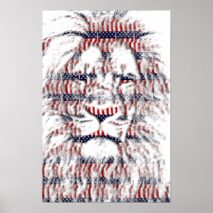 USA Patriotischer Leo Löwe Sterne Streifen Abstrac Poster