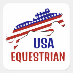 USA Patriotischer Reiter Quadratischer Aufkleber