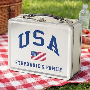 USA Patriotischer Unabhängigkeitstag Amerikanische Metall Brotdose