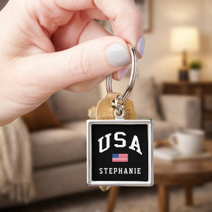 USA Patriotischer Unabhängigkeitstag Amerikanische Schlüsselanhänger
