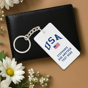 USA Patriotischer Unabhängigkeitstag Amerikanische Schlüsselanhänger