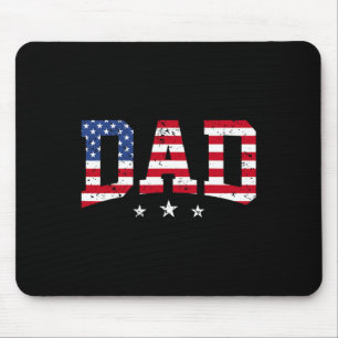 Usa Patriotischer Vater Vatertag Amerikanische Fla Mousepad
