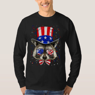 USA Patriotischer Waschbär Panda Waschbär Amerika T-Shirt