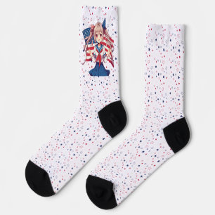 USA-patriotisches Anime-Mädchen Socken
