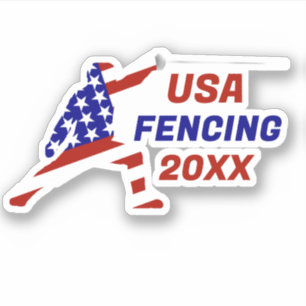 USA Patriotisches Fechten En Garde Sport Aufkleber