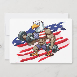 USA/patriotisches Gewichtheben Weißkopfseeadler Feiertagskarte
