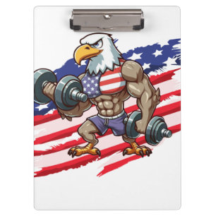 USA/patriotisches Gewichtheben Weißkopfseeadler Klemmbrett
