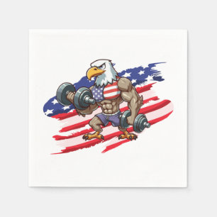 USA/patriotisches Gewichtheben Weißkopfseeadler Serviette