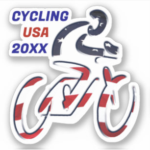 USA Patriotisches Radfahren RADSport Aufkleber